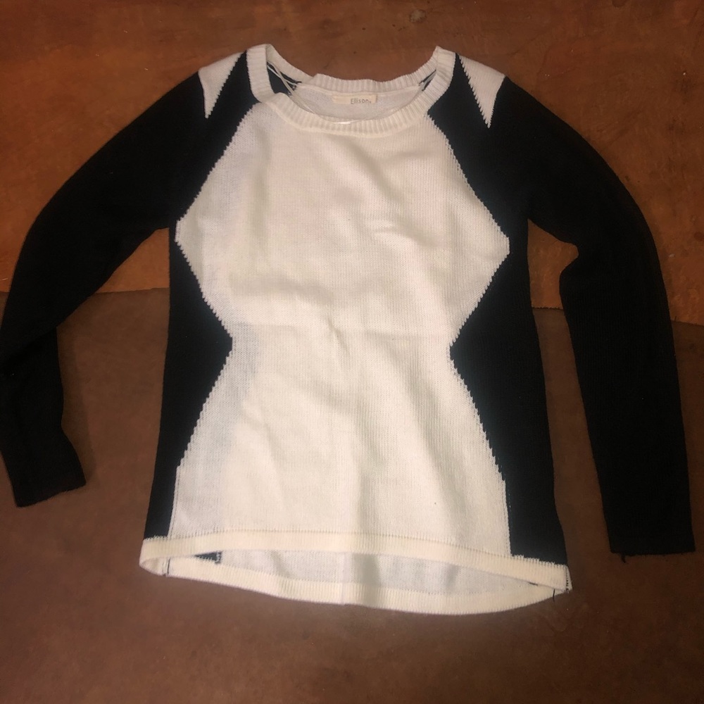 Ellison Sweater black and ivory medium